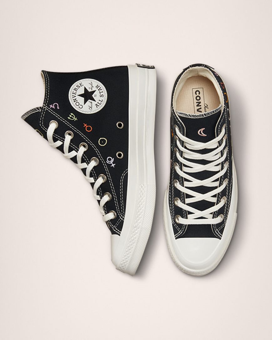 Dámské Boty Vysoké Converse Chuck 70 Mystic Symbols Černé Bílé | CZ XRDO71